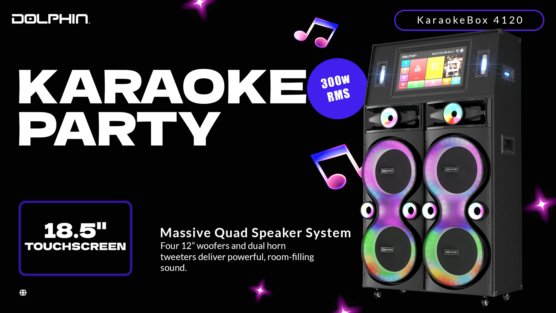 Amazon.com: Dolphin KaraokeBox 4120: Quad 12